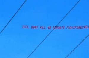 Read more about the article ‘Echo VR’ Players Protest Shutdown by Flying Message Over Meta HQ
<span class="bsf-rt-reading-time"><span class="bsf-rt-display-label" prefix=""></span> <span class="bsf-rt-display-time" reading_time="3"></span> <span class="bsf-rt-display-postfix" postfix="min read"></span></span><!-- .bsf-rt-reading-time -->