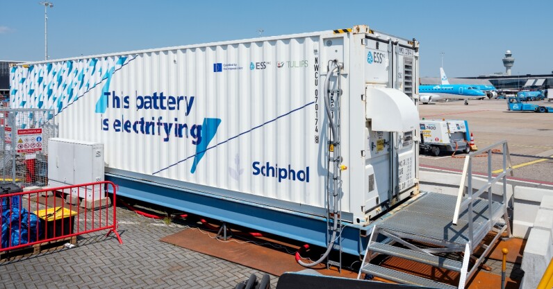 You are currently viewing What is an iron flow battery and why is Schiphol Airport testing one?
<span class="bsf-rt-reading-time"><span class="bsf-rt-display-label" prefix=""></span> <span class="bsf-rt-display-time" reading_time="3"></span> <span class="bsf-rt-display-postfix" postfix="min read"></span></span><!-- .bsf-rt-reading-time -->